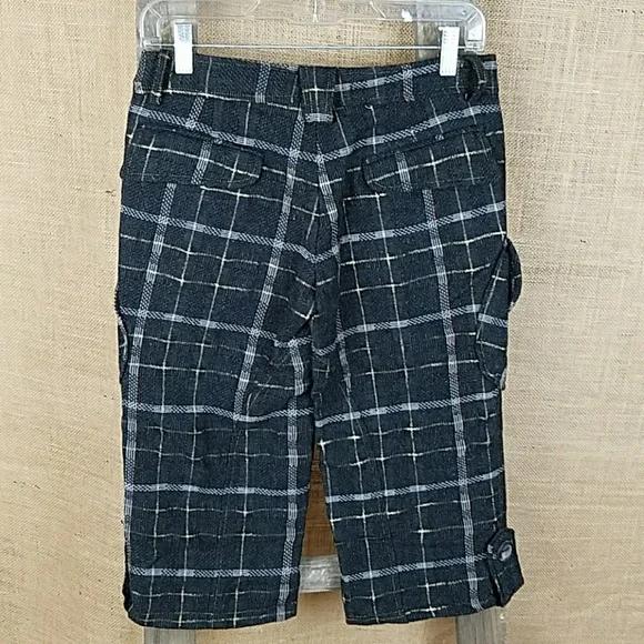 Sugar Lip women's plaid capri cropped pants linen - Picture 5 of 6